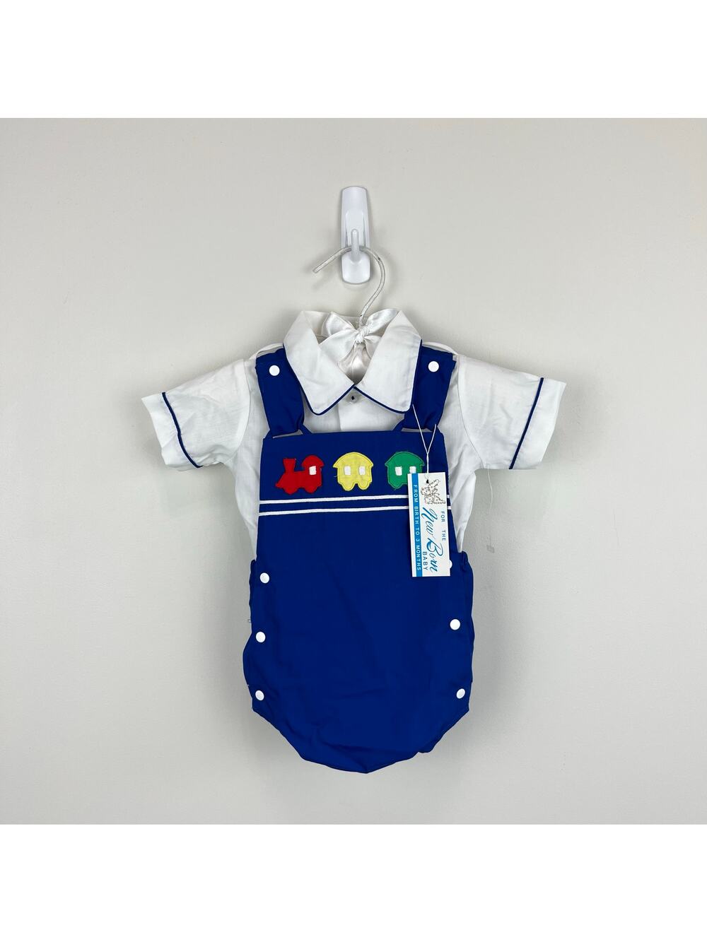 Vintage For the New Born Baby Train Shortall Set 0-3 Months NWT